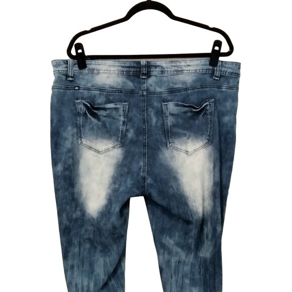 Almost Famous Womens Distressed Acid Wash Jeans Size 20 - Picture 5 of 7